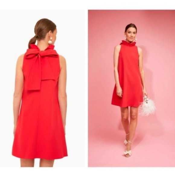 Tuckernuck NEW Blythe Poppy Preppy Bow Sleeveless Mini Dress Cherry Red Size XXS - Picture 10 of 12